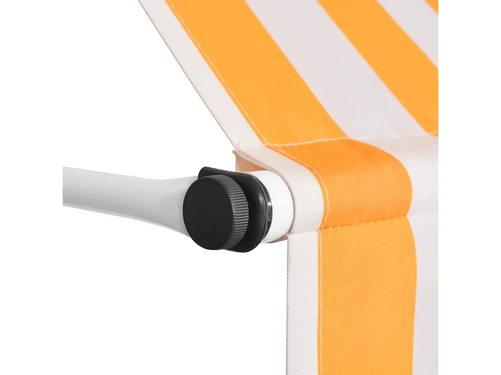 Auvent rétractable manuel 150 cm Rayures oranges et blanches WVGQ9726