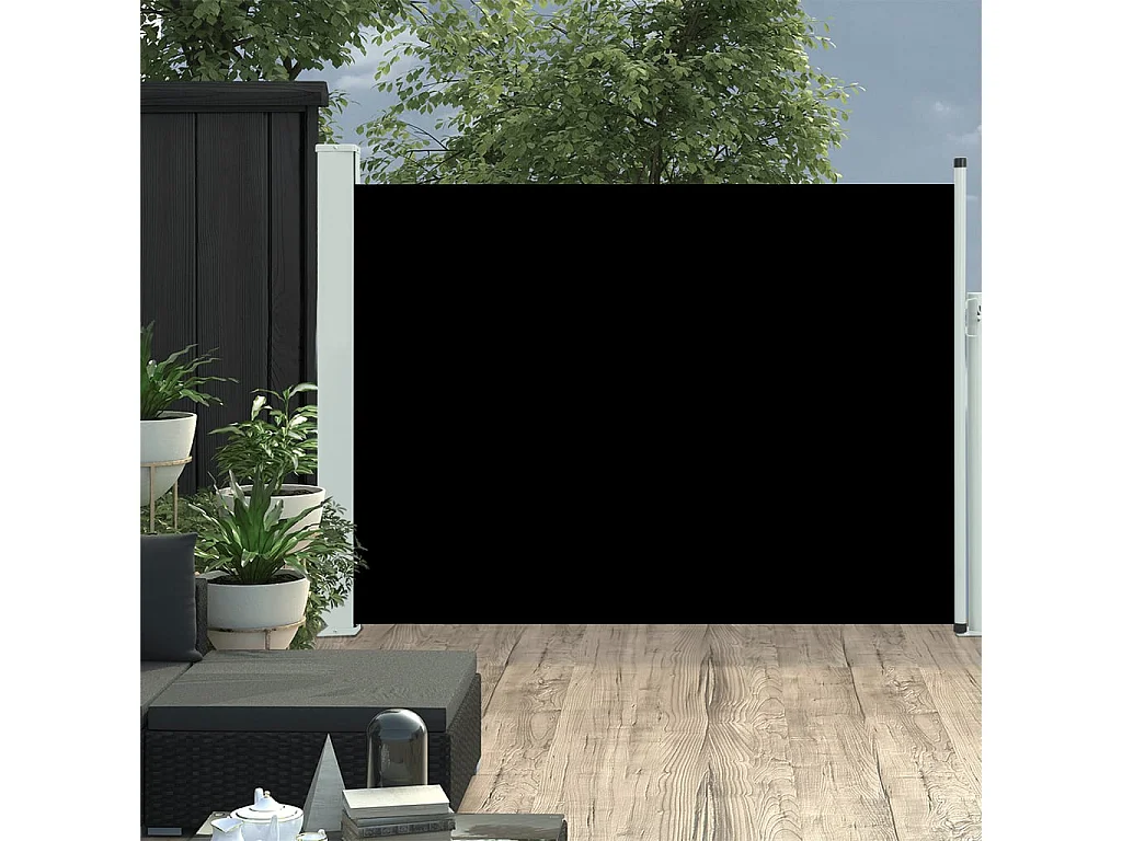 Auvent latéral rétractable de patio 100x500 cm Noir WVGQ9120