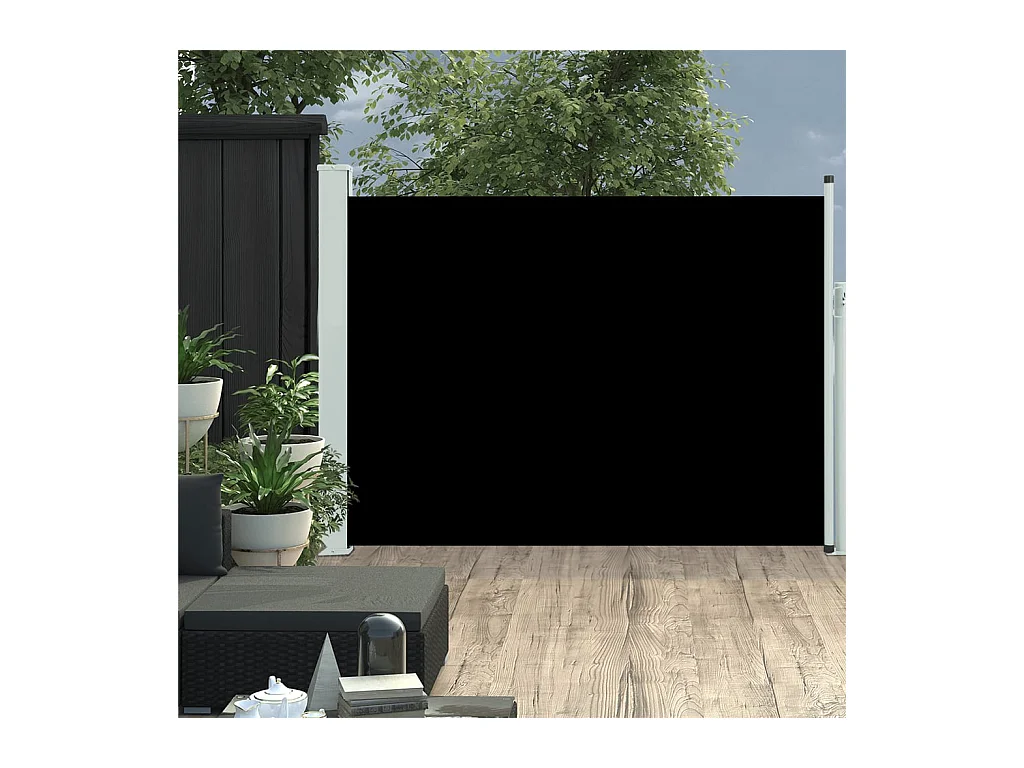 Auvent latéral rétractable de patio 100x500 cm Noir WVGQ9120