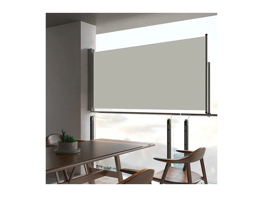 Auvent latéral rétractable de patio 80x300 cm Crème WVGQ4493