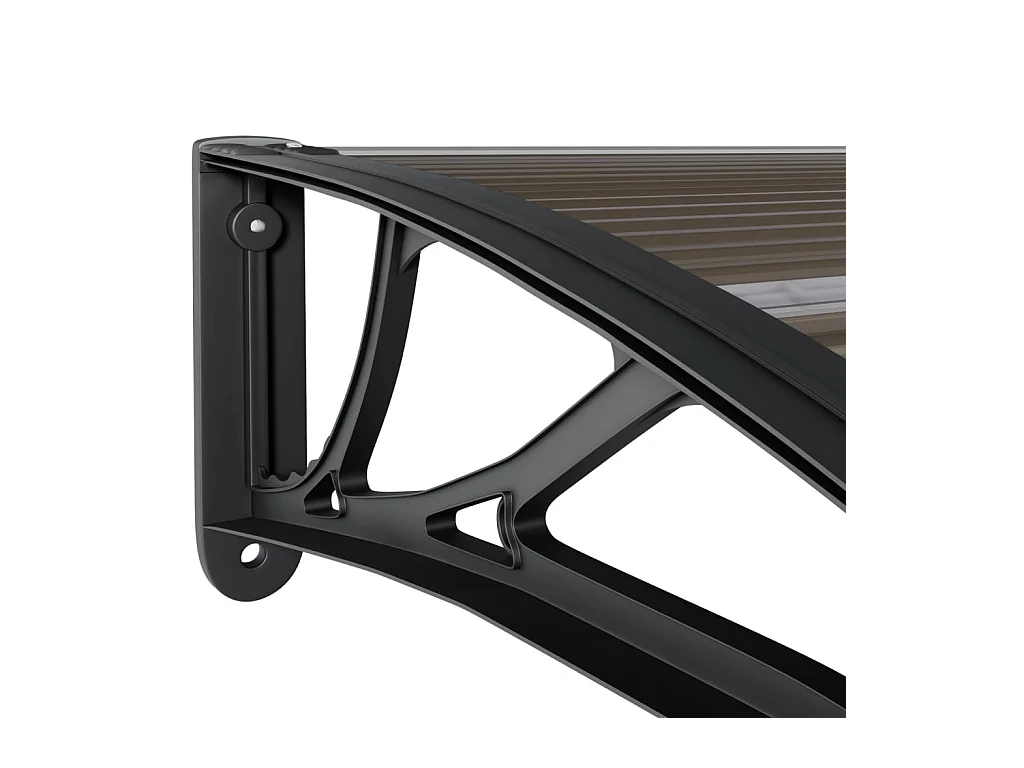 Auvent de porte Noir 350x100 cm Polycarbonate WVGQ2977