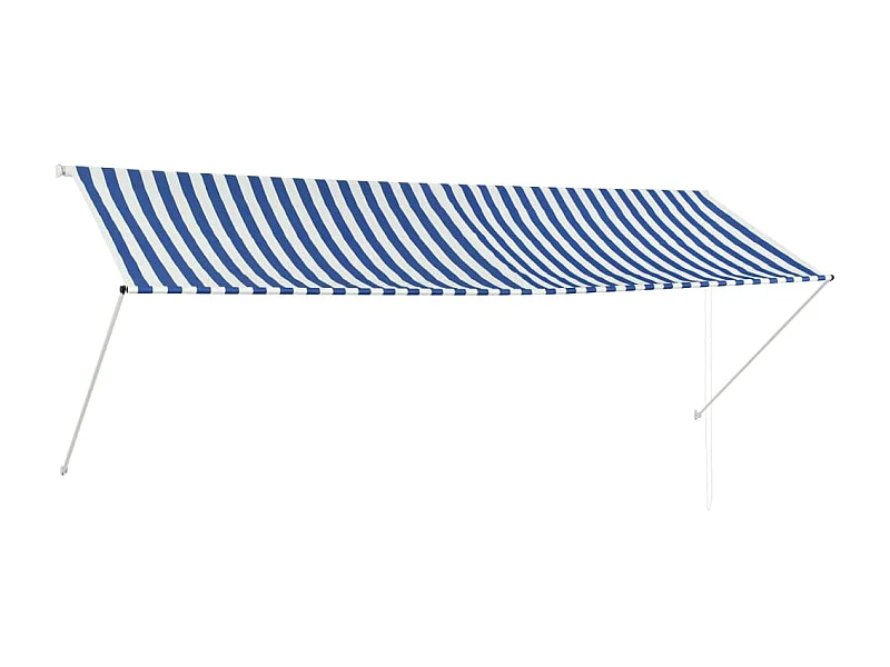 Toldo retráctil 350x150 cm azul y blanco ES93743