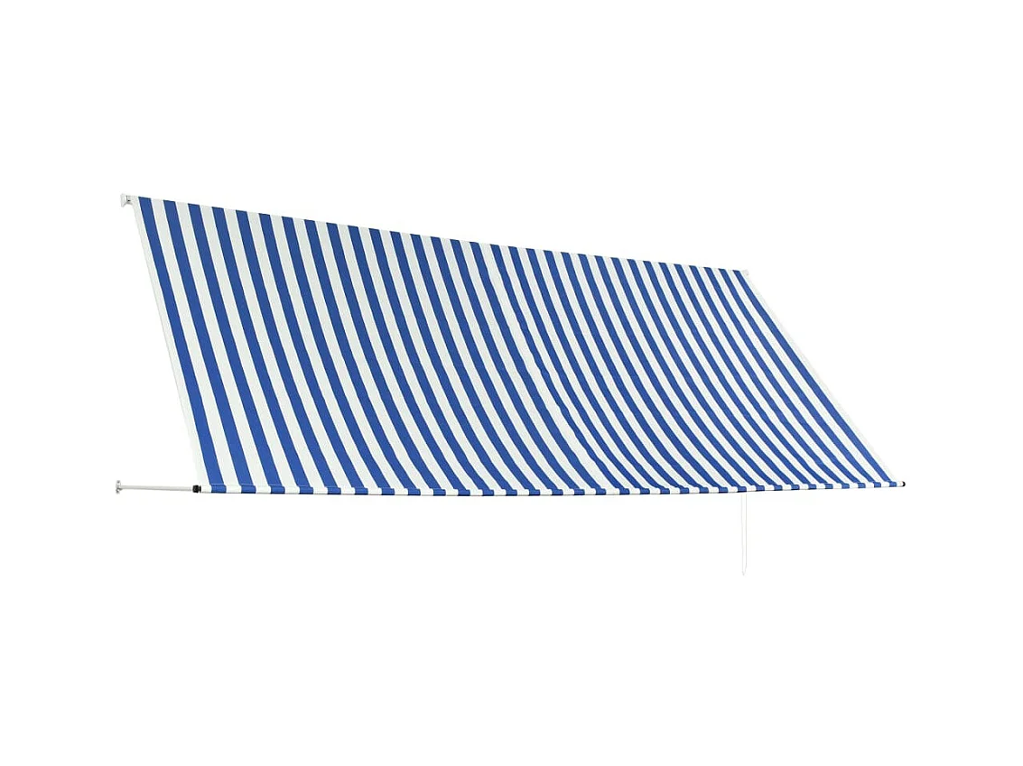 Auvent rétractable 350x150 cm Bleu et blanc WVGQ5623