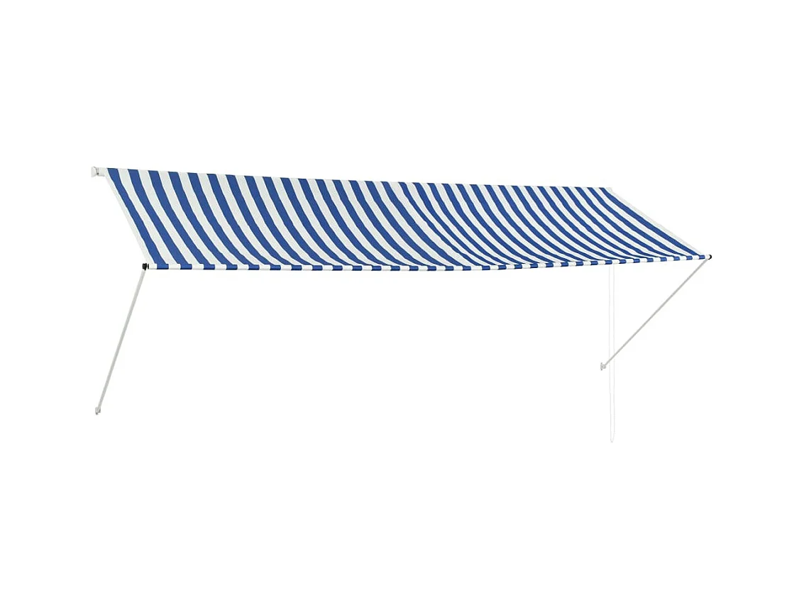 Auvent rétractable 350x150 cm Bleu et blanc WVGQ5623