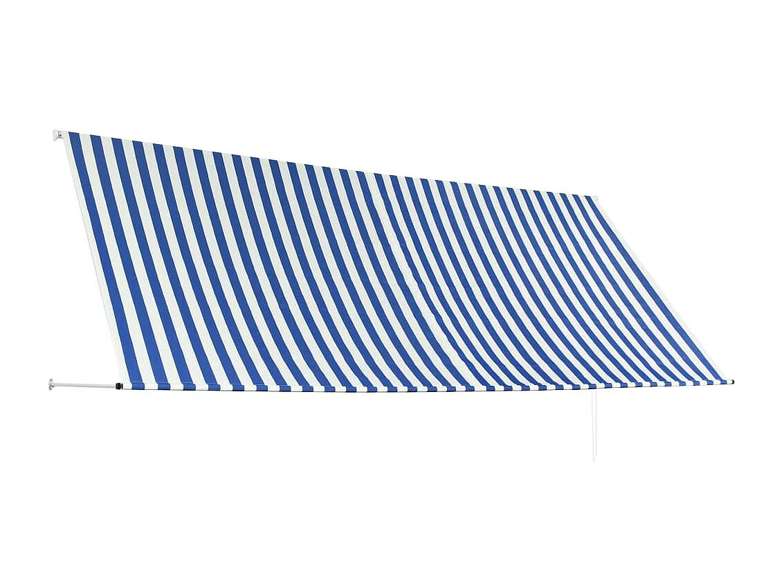 Luifel uittrekbaar 350x150 cm blauw en wit NL904901