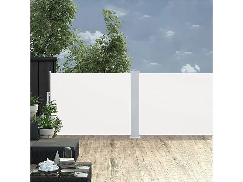 Toldo lateral retráctil color crema 120x1000 cm ES14797