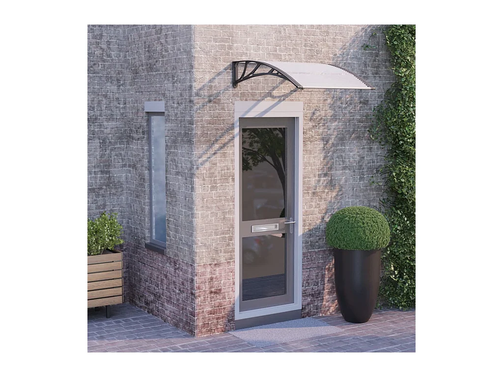 Auvent de porte Noir et transparent 100x80 cm Polycarbonate WVGQ6078