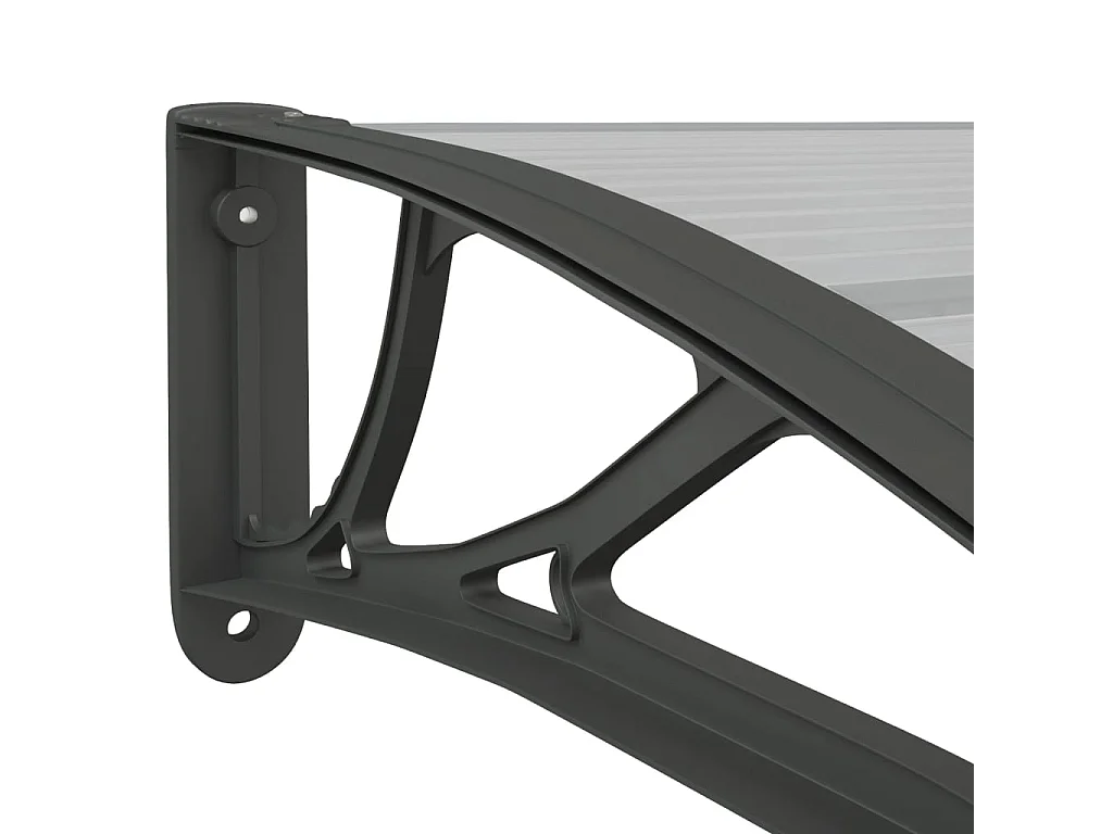 Auvent de porte Noir et transparent 100x80 cm Polycarbonate WVGQ6078