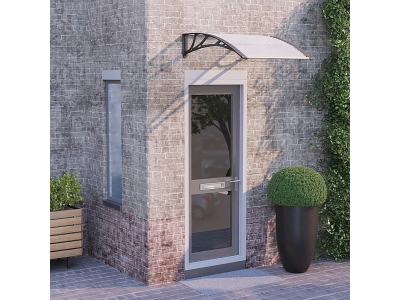 Deurluifel 100x75 cm polycarbonaat zwart en transparant NL687244