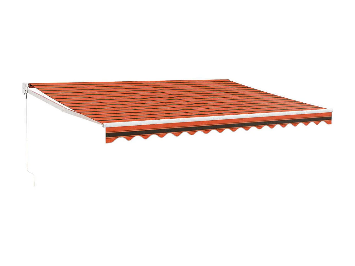 Toldo retráctil aluminio y tela naranja y marrón 4,5x3 m ES79064