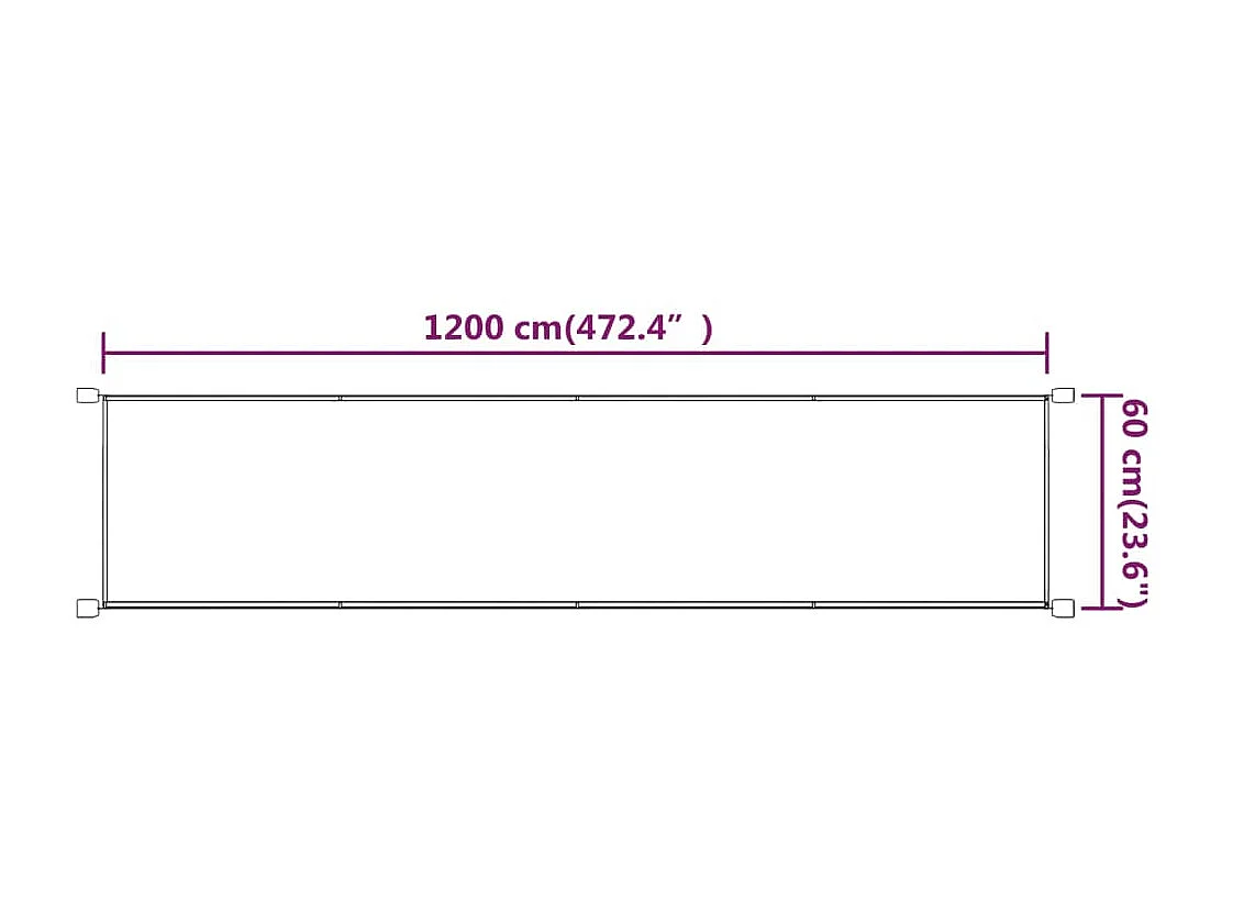 Auvent vertical Taupe 60x1200 cm Tissu oxford WVGQ3940