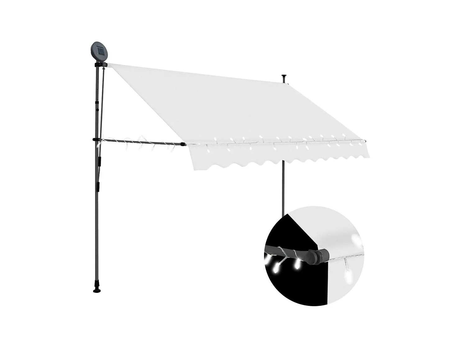Auvent manuel rétractable avec LED 300 cm Crème WVGQ6314