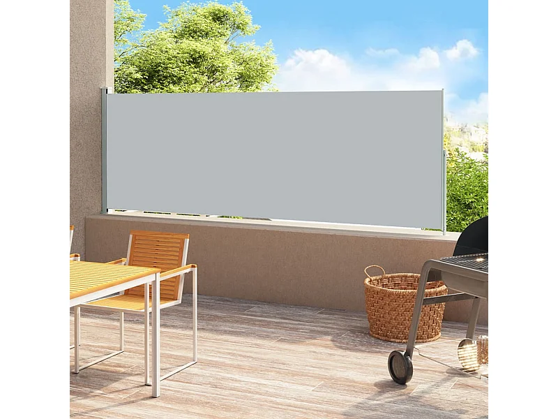 Auvent latéral rétractable de patio 180x500 cm Gris WVGQ7589
