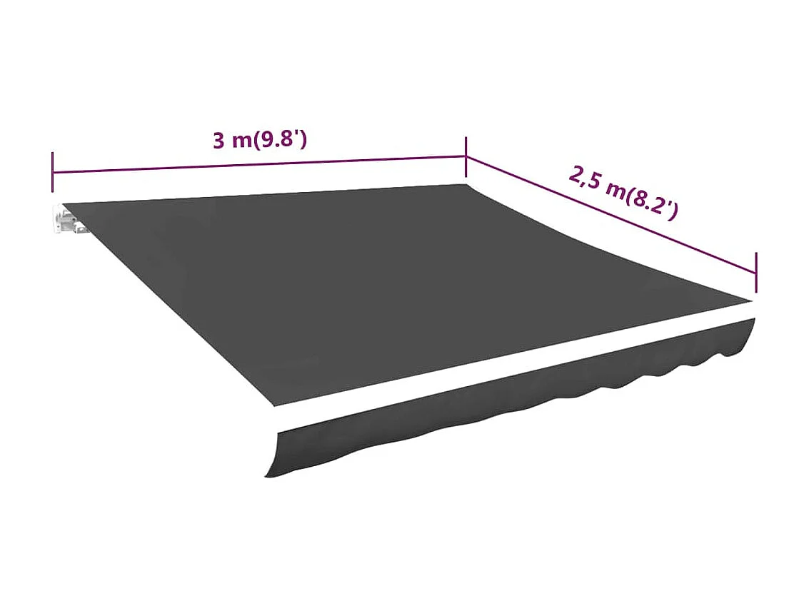 Luifeldoek 300x250 cm canvas antraciet NL633205