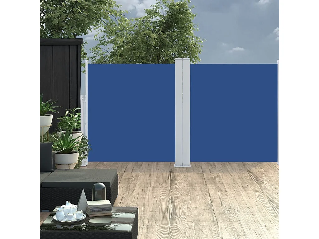 Toldo lateral retráctil azul 100x600 cm ES77166