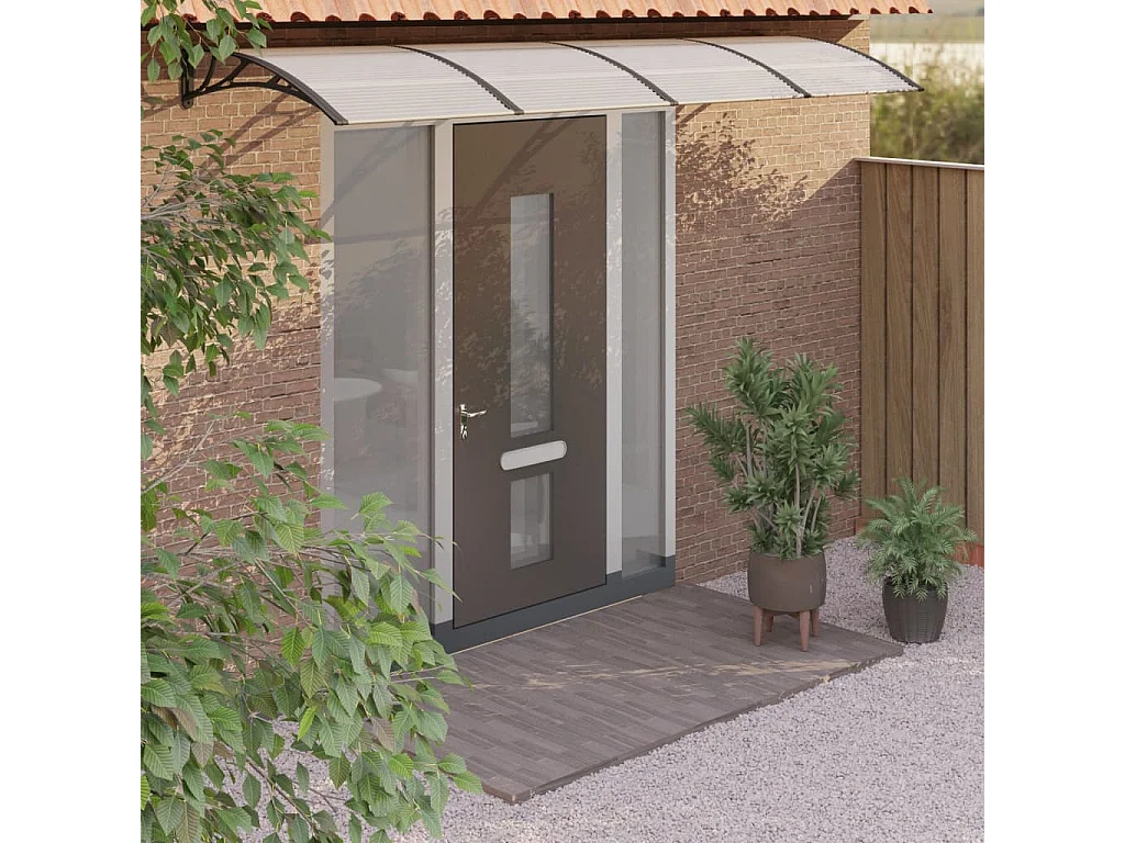Auvent de porte Noir 350x100 cm Polycarbonate WVGQ3959