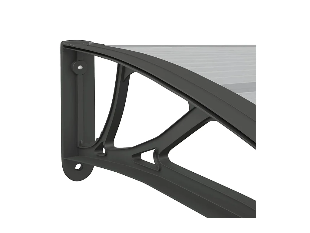 Auvent de porte Noir 350x100 cm Polycarbonate WVGQ3959