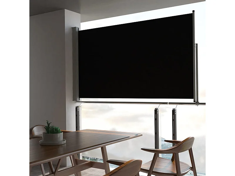 Toldo lateral retráctil para patio 140x300 cm negro ES24823