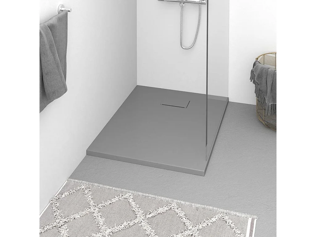 Base de chuveiro SMC 90x70 cm cinzento PT193572