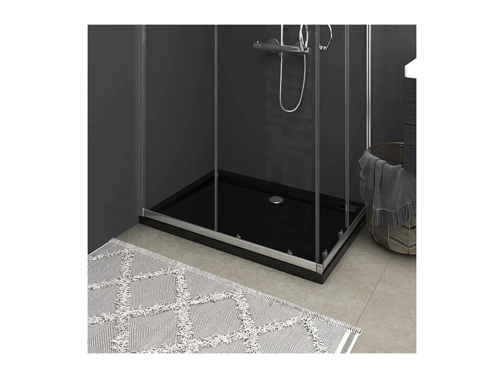 Receveur de douche rectangulaire ABS Noir 80x110 cm WVGQ9784