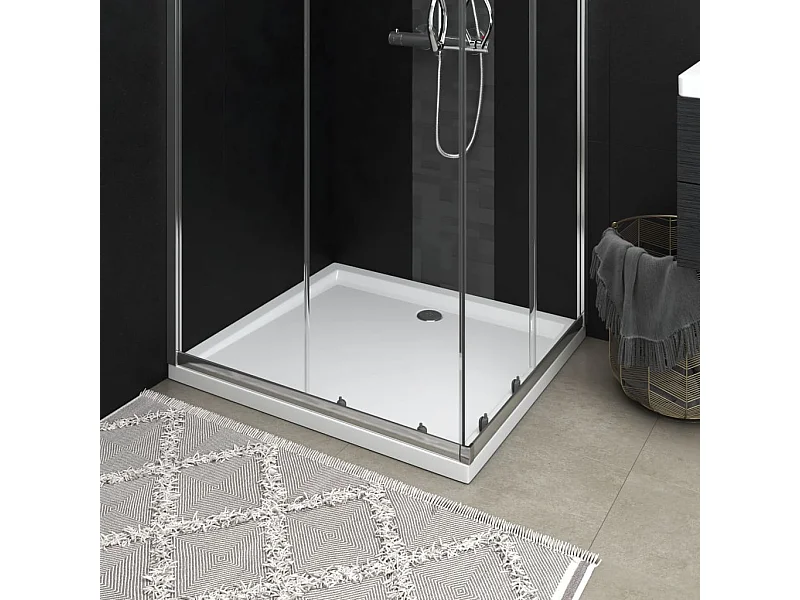 Base de chuveiro retangular 80x90 cm ABS branco PT201649