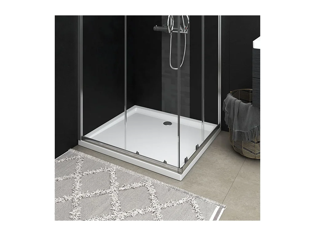 Receveur de douche rectangulaire ABS Blanc 80x90 cm WVGQ8764
