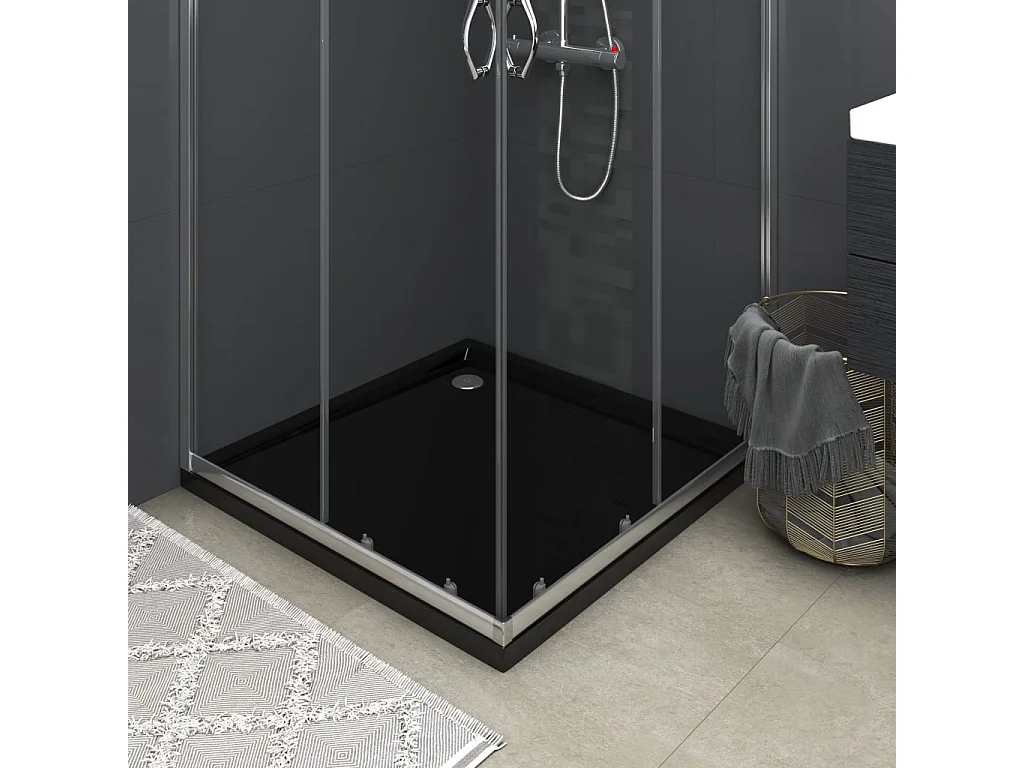 Receveur de douche carré ABS Noir 80x80 cm WVGQ1857