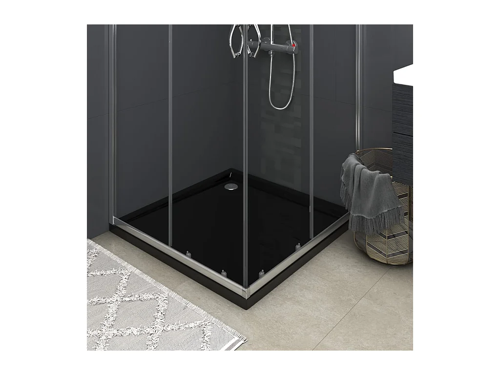 Receveur de douche carré ABS Noir 80x80 cm WVGQ1857