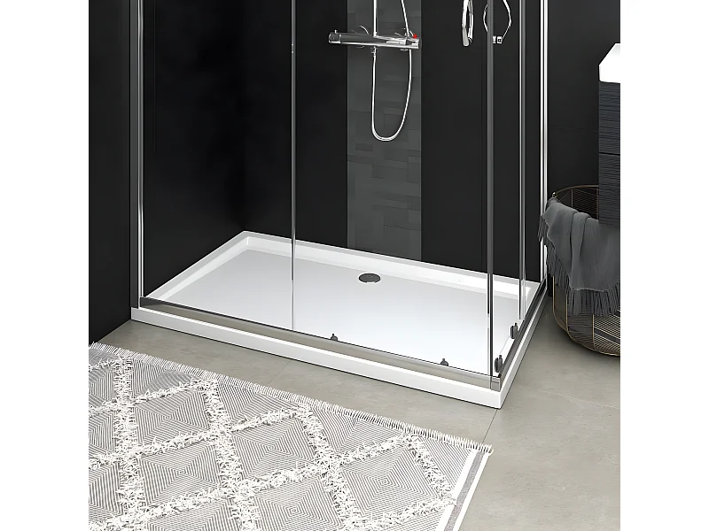 Base de chuveiro retangular 70x120 cm ABS branco PT100759