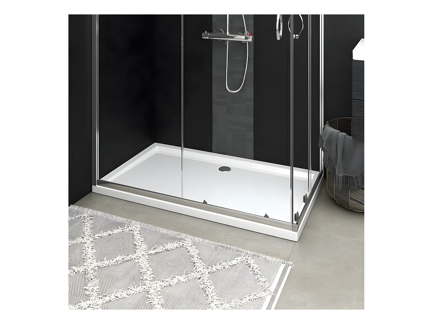 Receveur de douche rectangulaire ABS Blanc 70x120 cm WVGQ9167