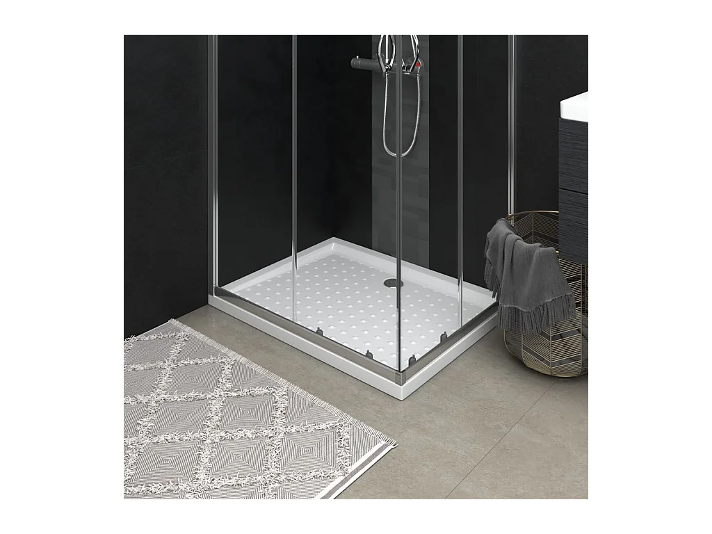 Receveur de douche avec picots Blanc 90x70x4 cm ABS WVGQ4807