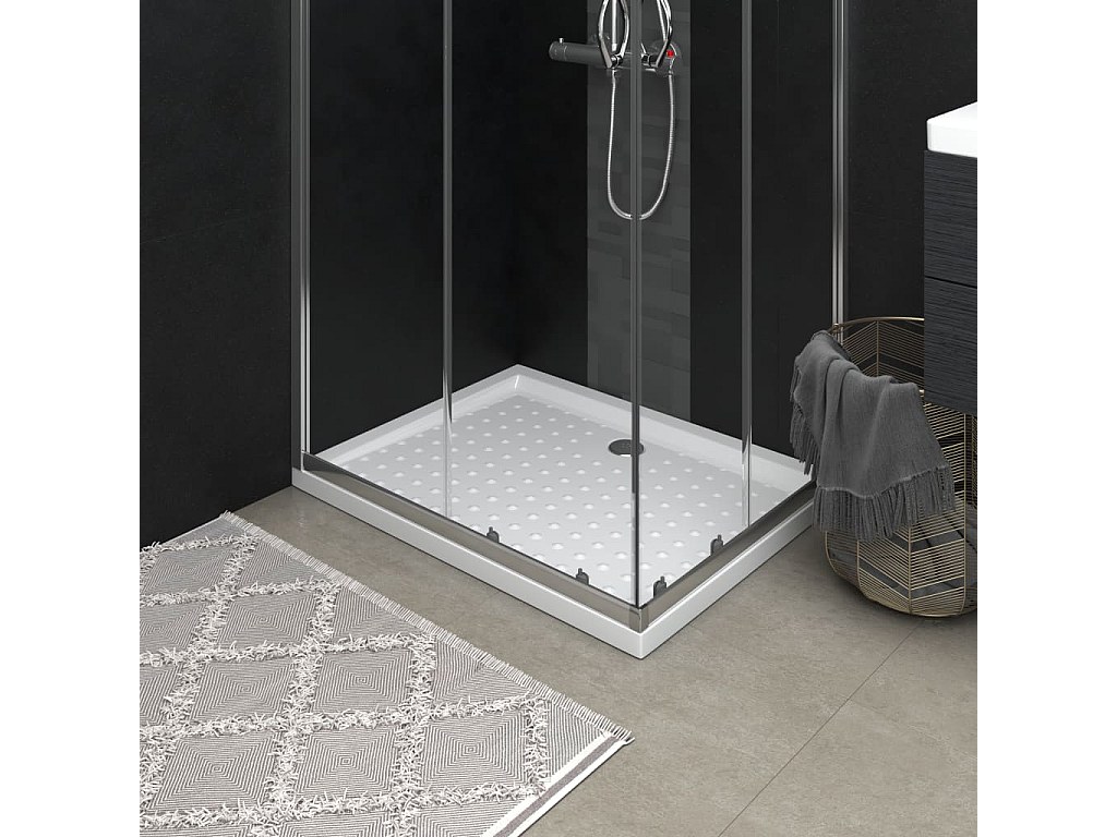 Plato de ducha con puntos ABS blanco 90x70x4 cm ES297959