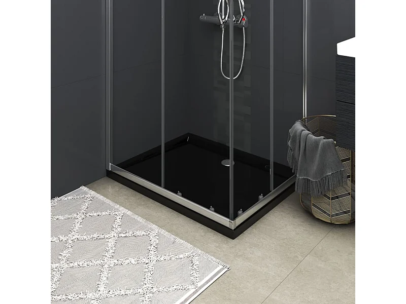 Plato de ducha rectangular negro ABS 70x90 cm ES323736