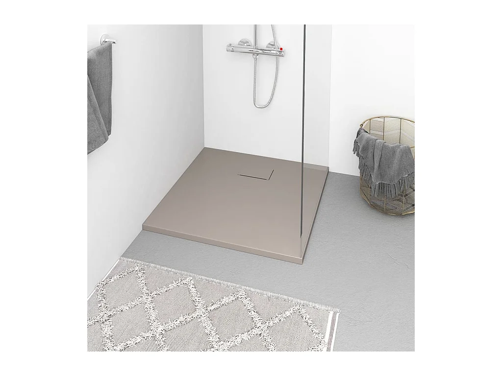 Plato de ducha SMC marrón 90x90 cm ES903533