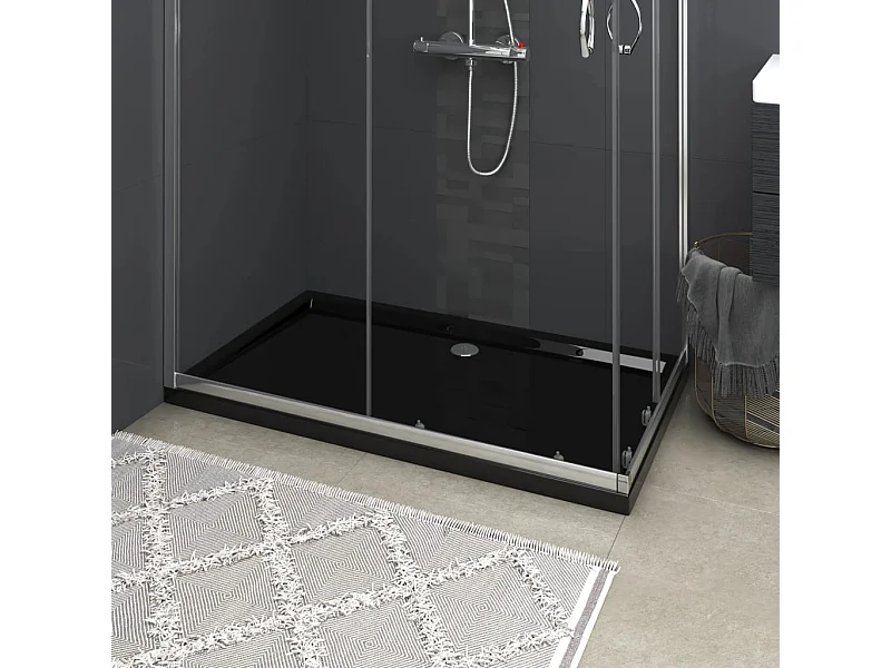 Plato de ducha rectangular negro ABS 70x120 cm ES110024