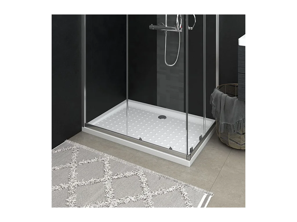 Base de chuveiro com pontos 70x100x4 cm ABS branco PT651047