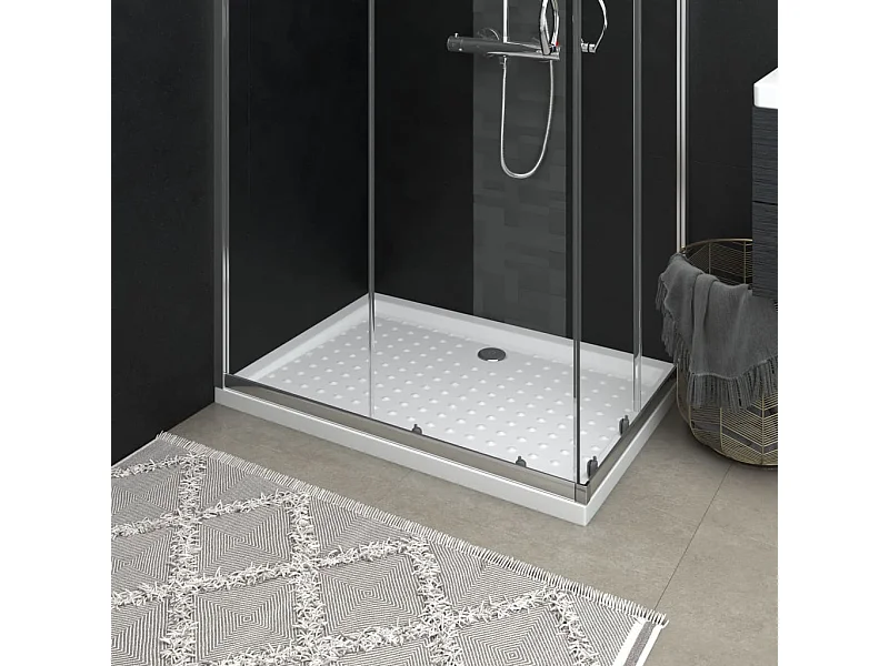Plato de ducha con puntos ABS blanco 70x100x4 cm ES309976