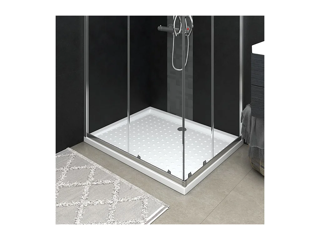 Receveur de douche avec picots Blanc 80x100x4 cm ABS WVGQ9370