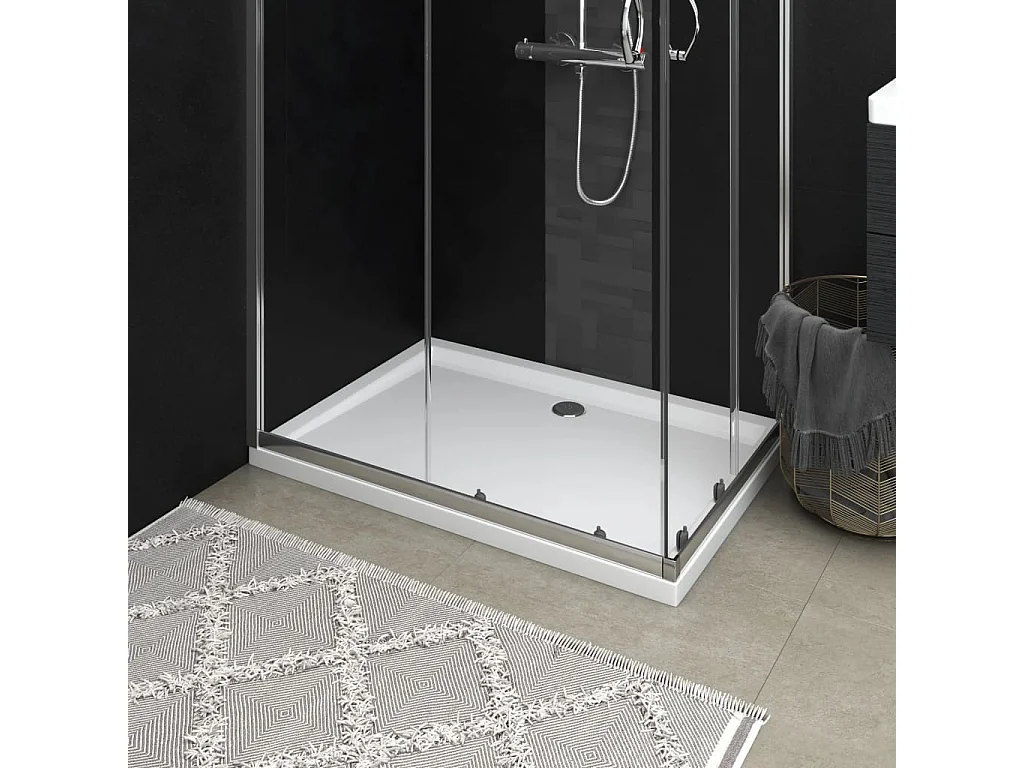 Base de chuveiro retangular 70x100 cm ABS branco PT206212