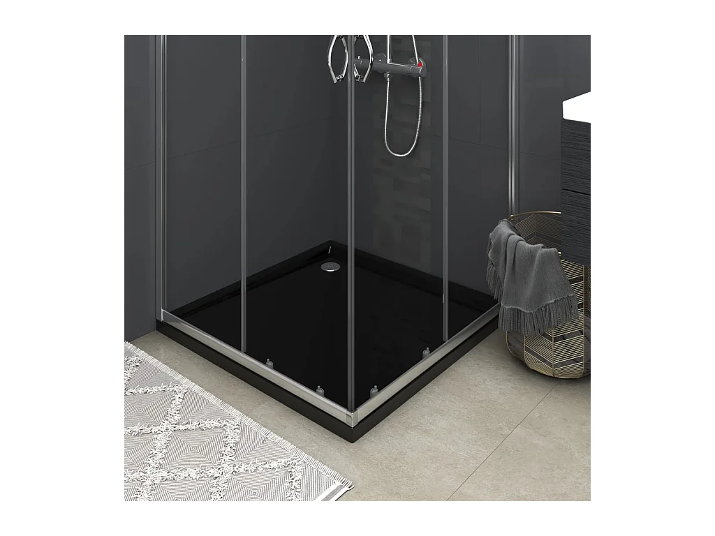 Receveur de douche carré ABS Noir 90x90 cm WVGQ2102