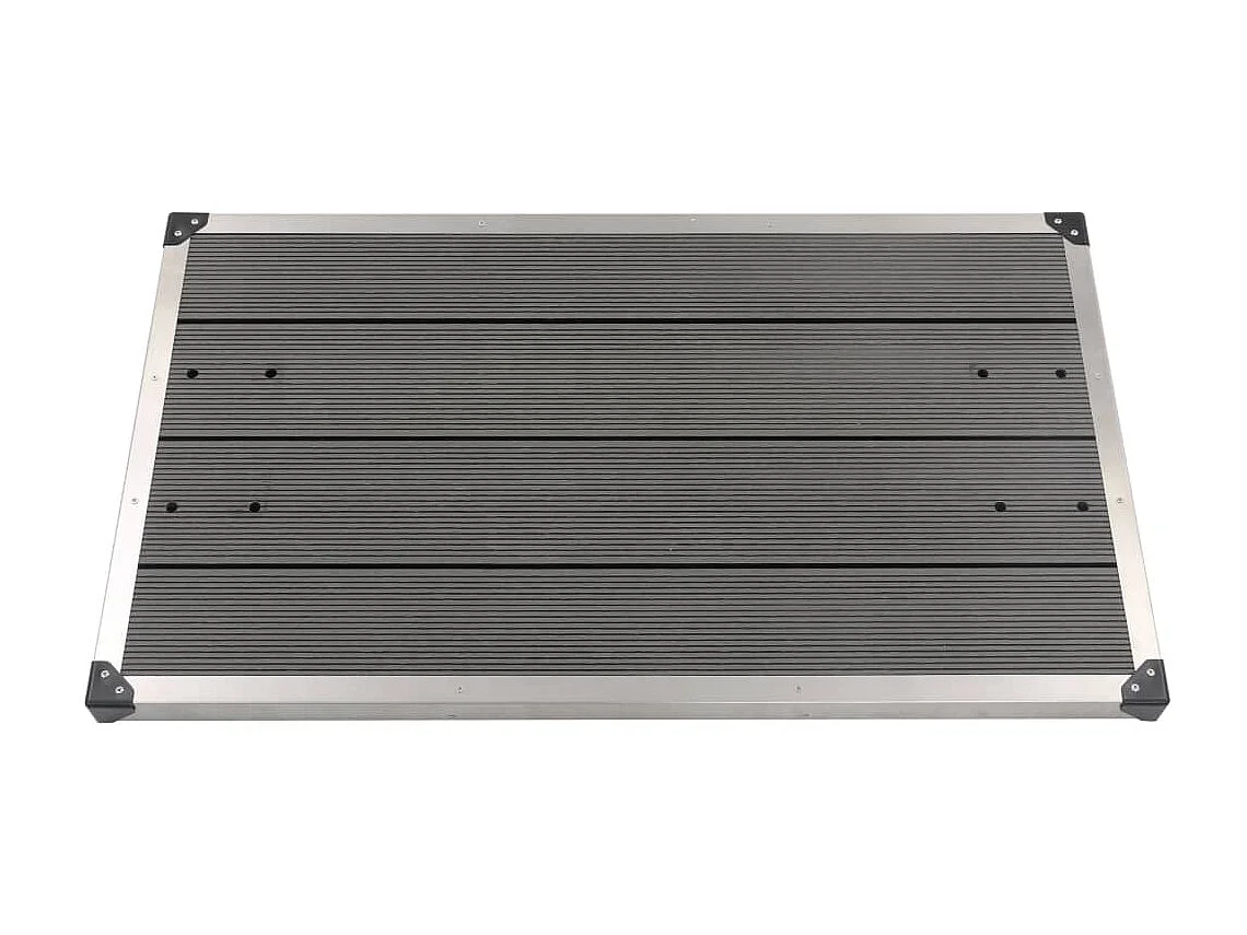 Base chuveiro p/ exterior 110x62 cm WPC aço inoxidável cinzento PT772980