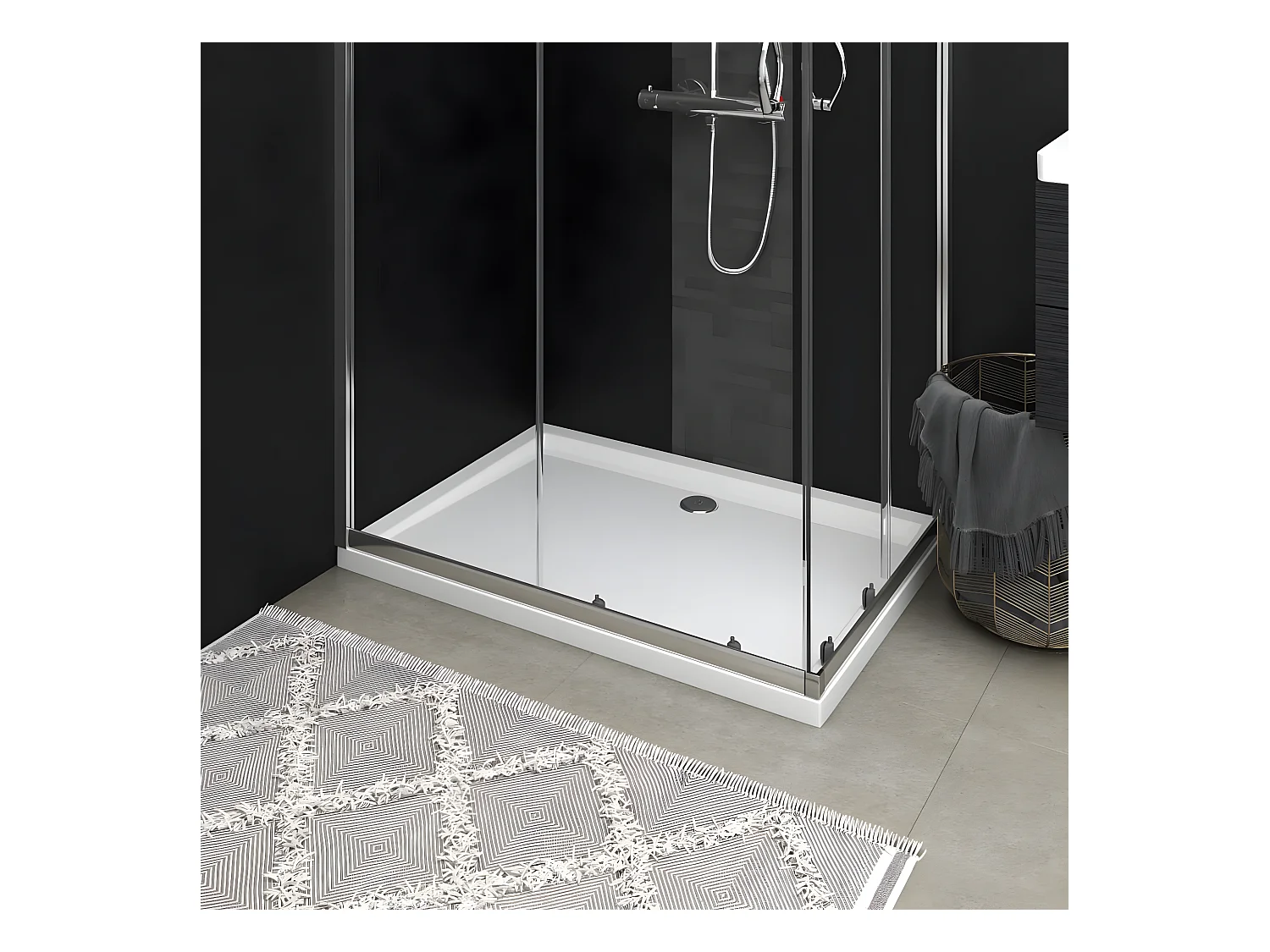 Receveur de douche rectangulaire ABS Blanc 80x110 cm WVGQ1692