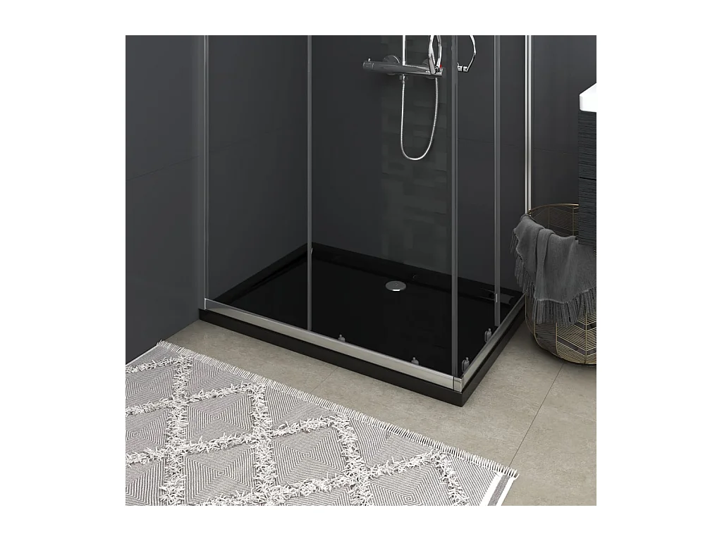 Receveur de douche rectangulaire ABS Noir 70x100 cm WVGQ2895