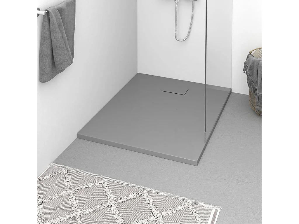 Base de chuveiro SMC 100x80 cm cinzento PT616257