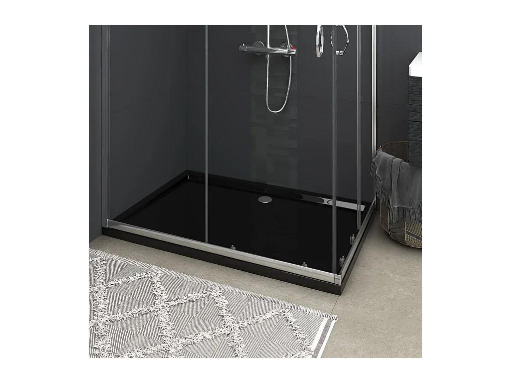 Receveur de douche rectangulaire ABS Noir 80x120 cm WVGQ8414