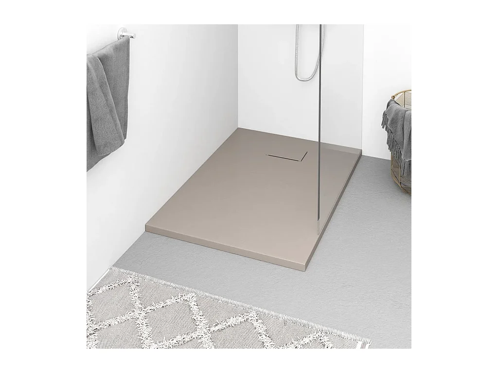 Plato de ducha SMC marrón 100x70 cm ES511878