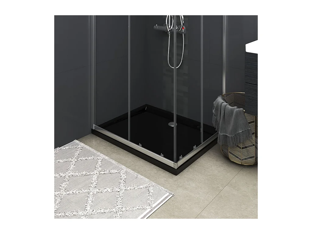 Receveur de douche rectangulaire ABS Noir 80x100 cm WVGQ8162