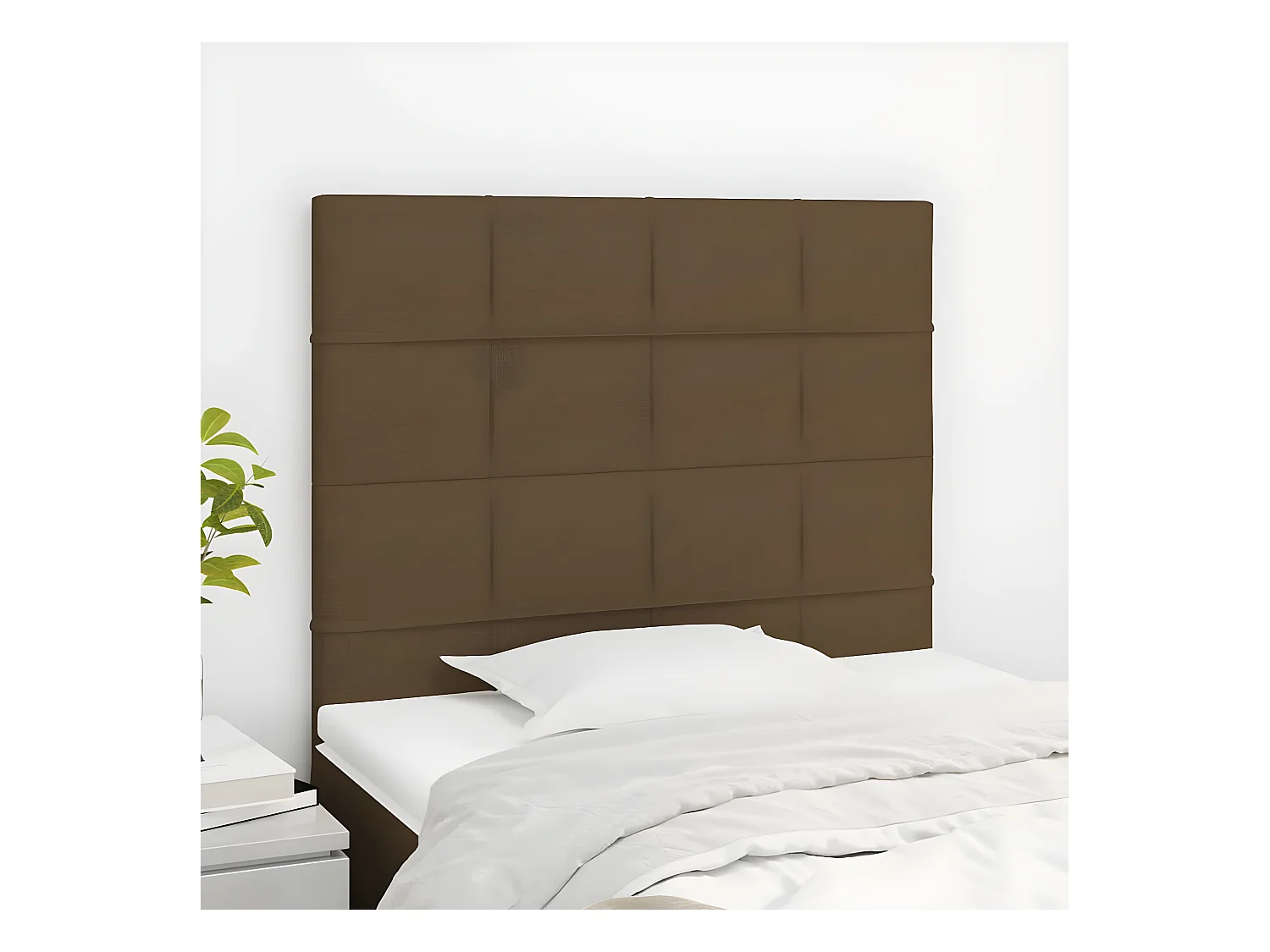 Têtes de lit 2 pcs Marron Foncé 100x5x78,88 cm Tissu PEWV18405 BonneVie Meuble