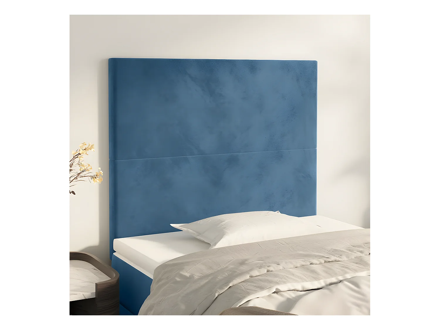 2 pcs Têtes de lit Bleu foncé 90x5x78/88 cm Velours POI45081 BonneVie Meuble