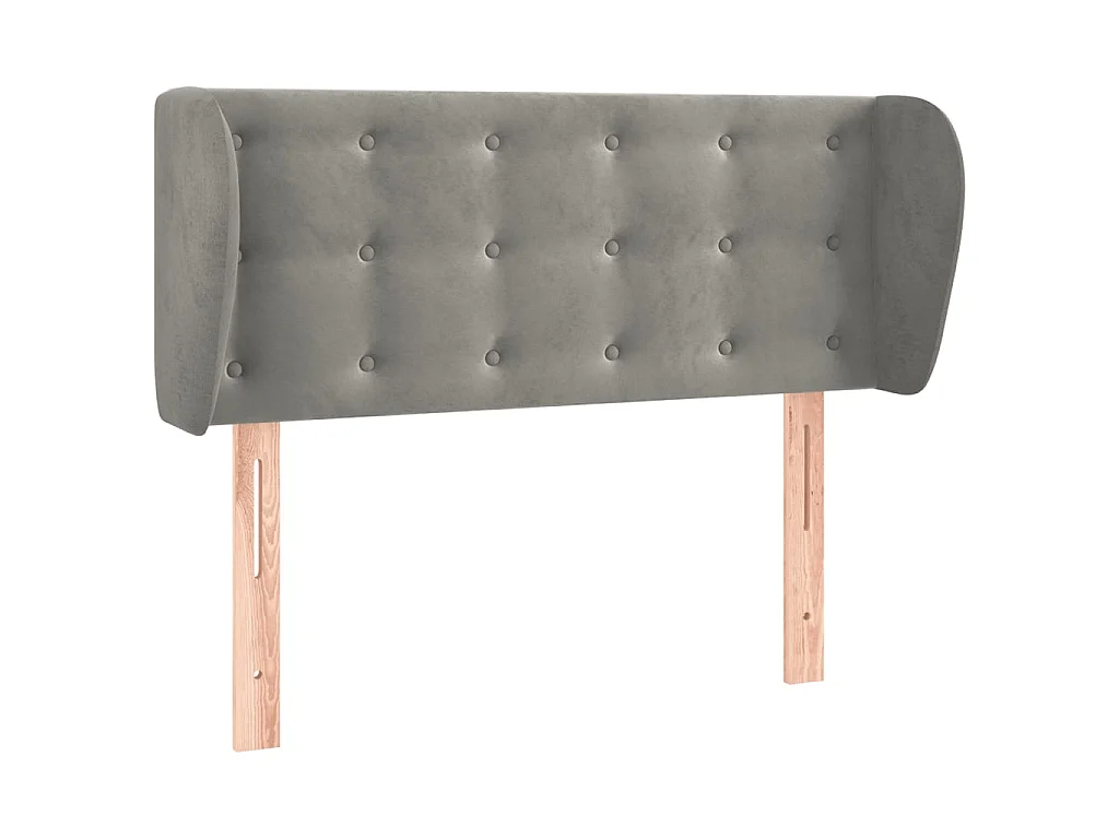 Tête de lit avec oreilles Gris clair 103x23x78,88 cm Velours LWE77138 BonneVie Meuble